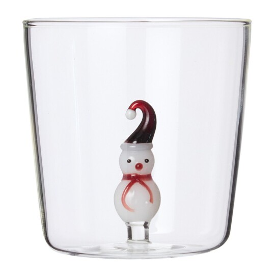 Stiernholm Jul vannglass med figur 35 cl snømann rød skjerf Stiernholm Jul vannglass med figur 35 cl snømann rød skjerf