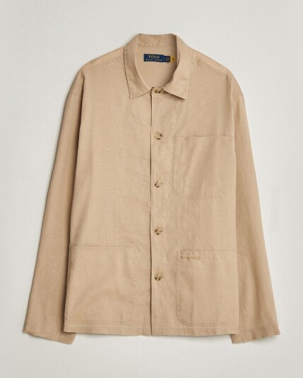 Polo Ralph Lauren Stretch Linen Overshirt Coastal Beige Polo Ralph Lauren Stretch Linen Overshirt Coastal Beige