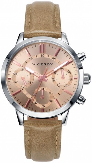 Viceroy Dameklokke 471032 97 Classic Gullfarget/Lær Ø35 mm