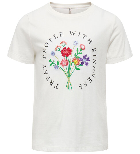 Kids Only Kogemma Life Reg S/S Flower Top Jrs Noos White 134 140
