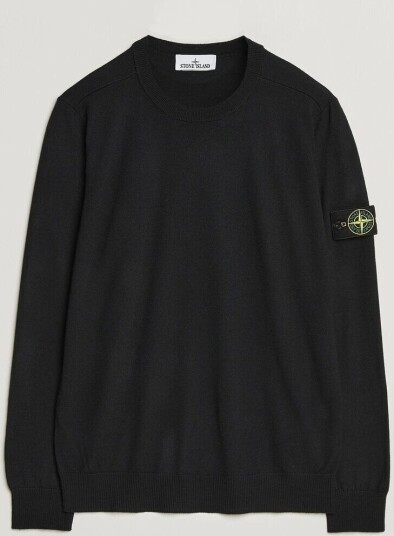 Stone Island Light Pure Wool Crew Neck Black