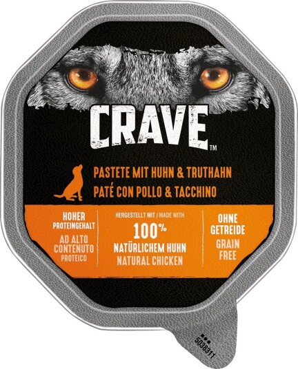 Crave Våtfôr Adult Dog Patè Og Kylling Kalkun 7 X 150 G