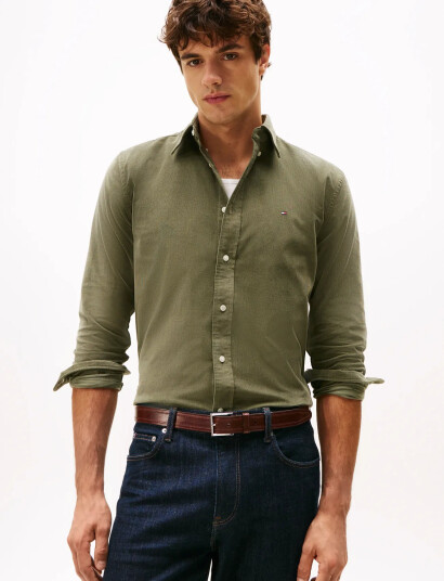 Tommy Hilfiger Solid Corduroy Rf Shirt - Khaki green - XXL Tommy Hilfiger Solid Corduroy Rf Shirt - Khaki green - XXL