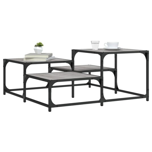  Salongbord grå sonoma 87,5x87,5x40 cm konstruert tre 8721012195271