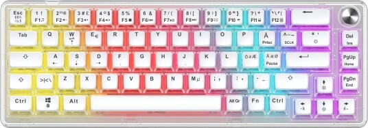 NOS C450 Mini Pudding65 tastatur gjennomsiktig hvite taster