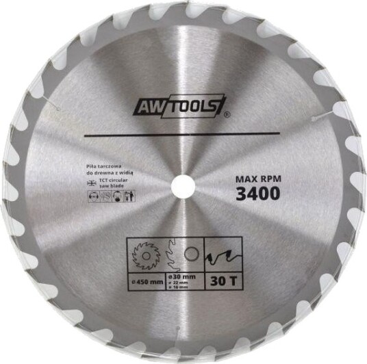 AWTools Sirkelsagblad for tre - 500x30mm, 60 tenner
