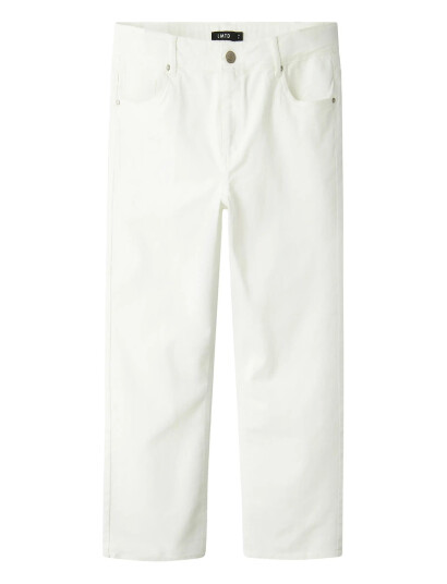 LMTD Nlmtazza Twi Dad Straight Pant Noos White 134
