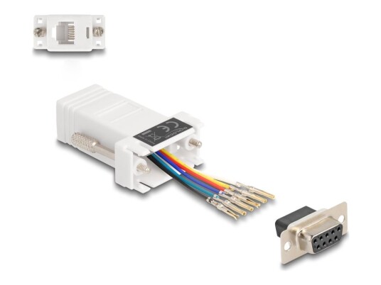 Delock D-Sub 9 Pins Sokkel Til Rj12 Sokkelmonteringssett Hvit