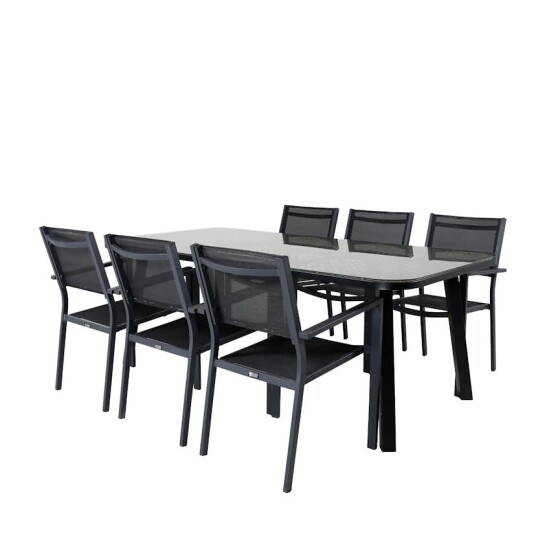 Spisegruppe Venture Home Olle med 6 Curz Stablebare Spisestoler Spisegruppe Venture Home Olle med 6 Curz Stablebare Spisestoler