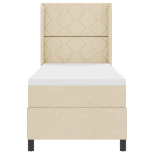 Box Spring Seng med madras Krem 80x200 cm Stoff