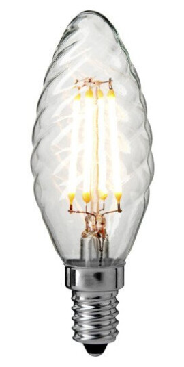 Nielsen Light kerte LED lyskilde, snodd, 4W E14, med filament, klar
