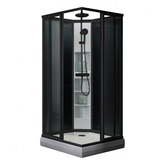 Sanipro Classic Black Dusjkabinett 80x80 - Svart Matt