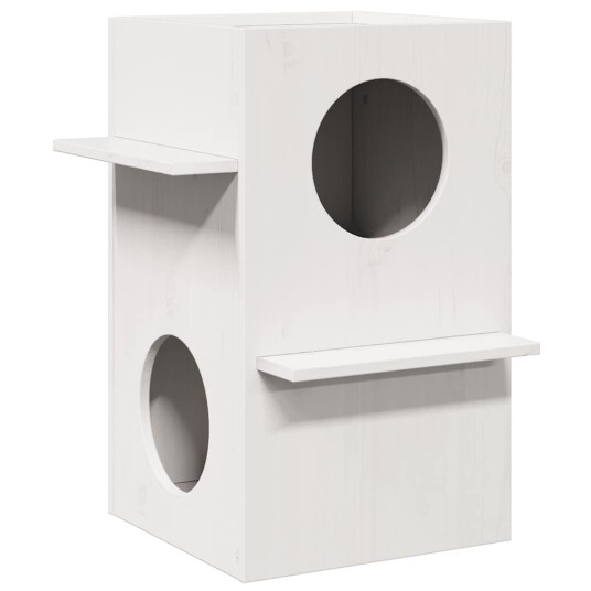 Kattehus Hvit 43X43X60 cm Heltre Furu Kattehus Hvit 43X43X60 cm Heltre Furu