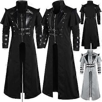 Halloween Gotisk Steampunk Piratjakke til Herre Svart