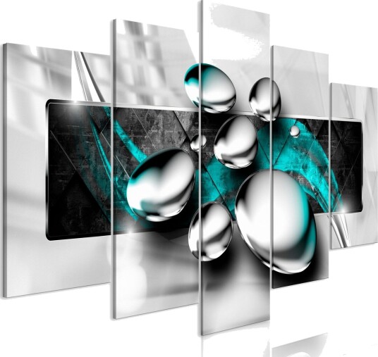 Bilde Shiny Stones 5 Parts Wide Turquoise 100x50 Artgeist sp. z o. o.
