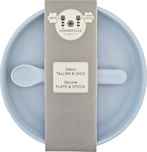 Summerville Tallerken og Skje Silikon Cloud Blue