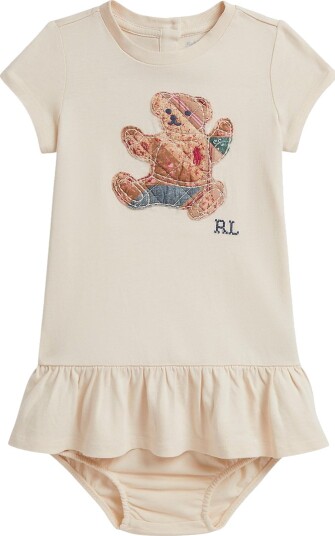 Polo Ralph Lauren Kjole m. Bloomers - Veiledning Cream m. Trykk - Polo Ralph Lauren - 68 - Kjole - Beige - 62
