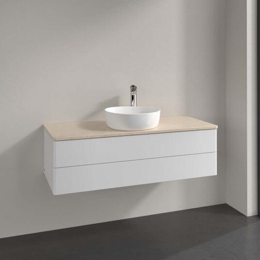 Villeroy & Boch  Antao Servantskap med 2 skuffer 120x50x36 cm m/lys Hvit Blank/Crème