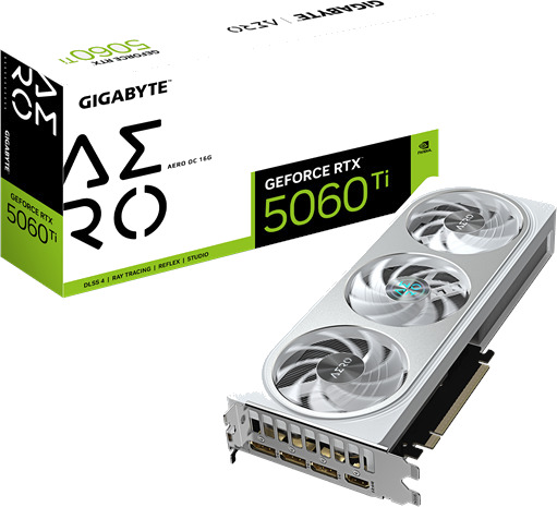 Gigabyte GeForce RTX 5060 Ti AERO OC 16GB GDDR7 Grafikkort PCIe 5.0