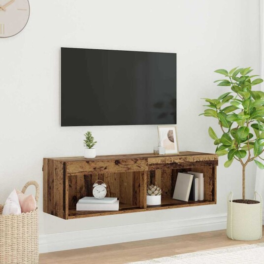TV benksett Gamle tre 100 x 30 x 30 cm Konstruert tre TV benksett Gamle tre 100 x 30 x 30 cm Konstruert tre