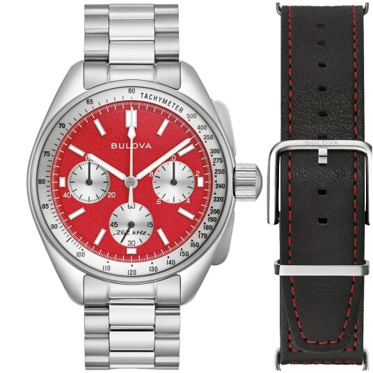Bulova Herreklokke 96K115 Lunar Pilot Rød/Stål Ø43 mm Bulova Herreklokke 96K115 Lunar Pilot Rød/Stål Ø43 mm