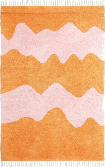 Ryetepper Amira Natural Cotton Shaggy oransje/rosa Størrelse: 200 x 290 cm