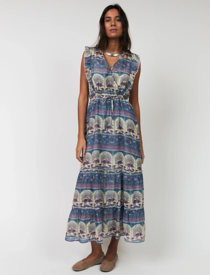Lollys Laundry Samoll Midi Dress   Blue   L