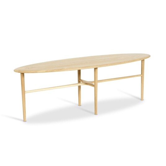 Mavis Crest Oval Coffee Table 150x50 cm Clear Oak