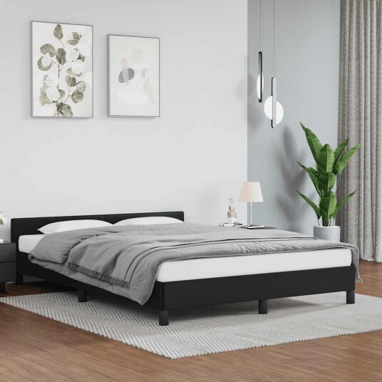 vidaXL Sengeramme hodegavl svart 180x200 cm 6FT Super King kunstskinn