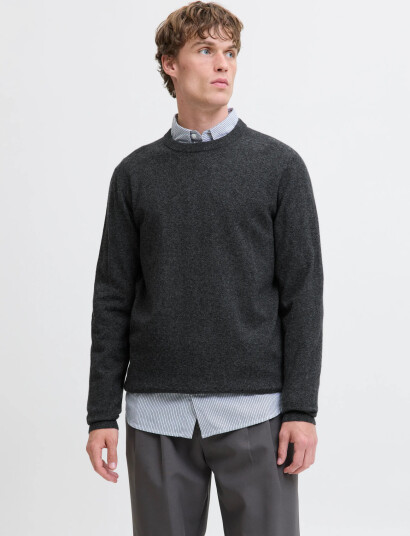 Jack & Jones Jjeperfect Wo Knit Crew Neck Sn - Grey - S
