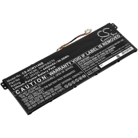 Acer TravelMate B1 B118 batteri (4450 mAh 11.25 V, Sort) Acer TravelMate B1 B118 batteri (4450 mAh 11.25 V, Sort)