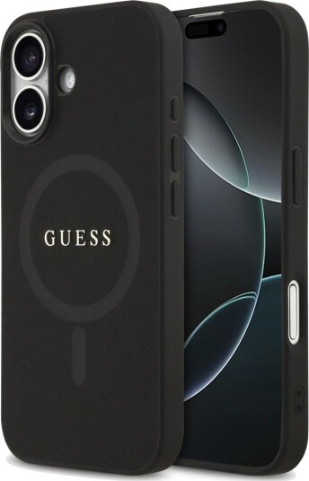 GUESS Saffiano Classic MagSafe Mobildeksel til iPhone 17 - Svart