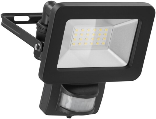 Goobay LED-strålkastare för utomhusbruk, 20 W, med rörelsedetektor med 1700 lm, neutralt vitt ljus (4000 K), PIR-sensor med ON/OFF-funktion och M16 kabelgenomföring, lämplig för utomhusbruk (IP44)