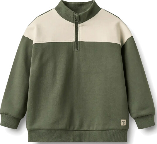 Wheat Half Zip Sweatshirt L/S Matteo Khaki green 122 Wheat Half Zip Sweatshirt L/S Matteo Khaki green 122