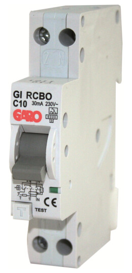 Garo RCBO GC C6A 1+N Personbeskyttelsesautomat 1 modul 6 kA 6 A Stikkontakter & kabler