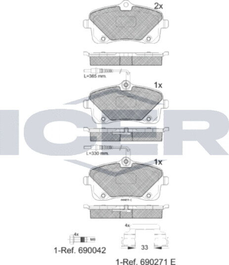 Bremseklosser sett ICER 182024