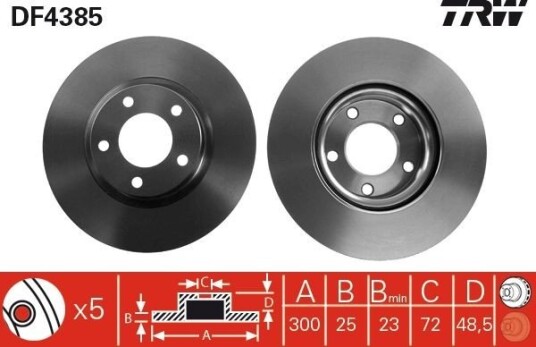 Bremseskive TRW DF4385