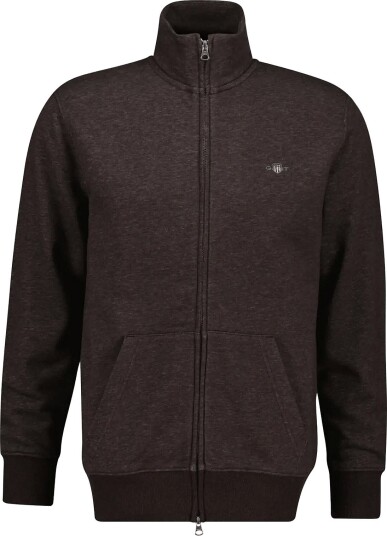 Gant Reg Shield Full Zip Sweat BLACK BROWN MELANGE S Gant Reg Shield Full Zip Sweat BLACK BROWN MELANGE S