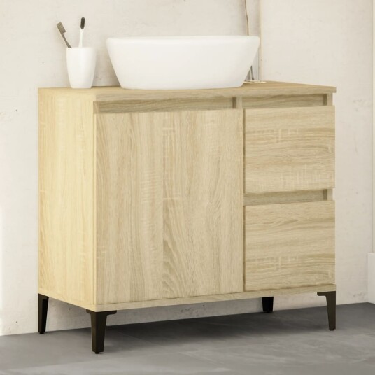 Vidaxl Baderomsskap sonoma eik 65x33x60 cm konstruert tre 847405 Vidaxl Baderomsskap sonoma eik 65x33x60 cm konstruert tre 847405
