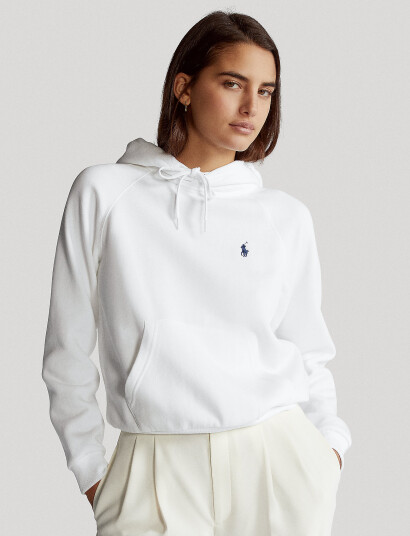 Polo Ralph Lauren Fleece Pullover Hoodie - White - XS Polo Ralph Lauren Fleece Pullover Hoodie - White - XS