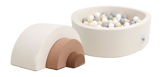 JLY Ballbasseng & Regnbue Beige
