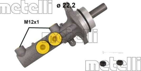 Hovedbremsesylinder METELLI 05 1253 Hovedbremsesylinder METELLI 05 1253
