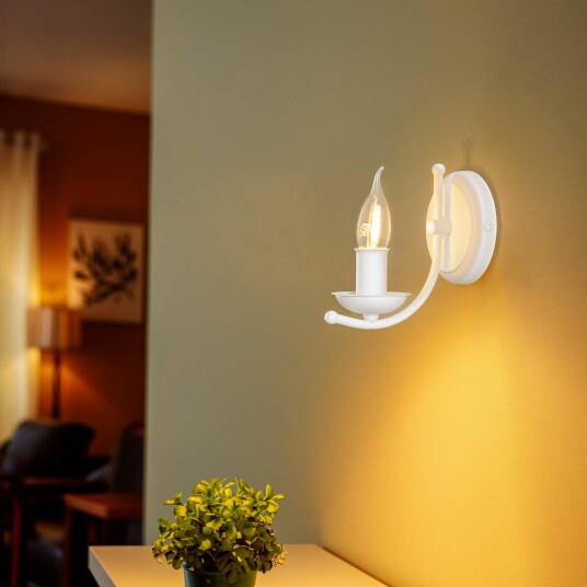 Lamkur Vegglampe Kandela hvit