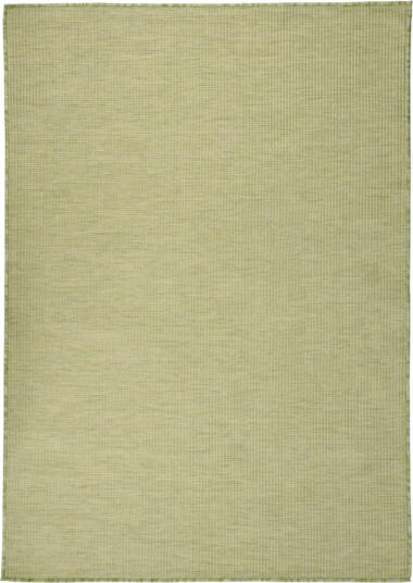 vidaXL Utendørs flatvevd teppe 140x200 cm grønn