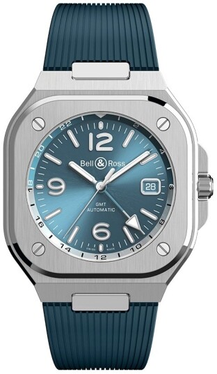 Bell & Ross Herreklokke BR05G PB ST/SRB BR 05 GMT Blå/Gummi Ø41