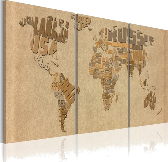 Bilde Verdenskartet Beige Og Brunt 60x30 Artgeist sp. z o. o.
