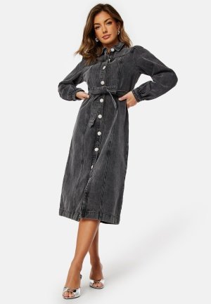 Y.A.S Karina Midi Denim Dress Black Detail:Washed S