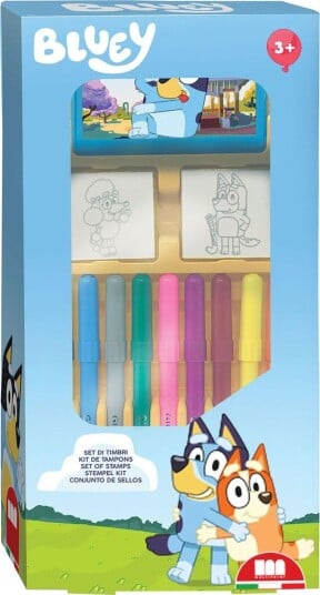 Bluey Stempelsett Inkl. 2 Stempler Og 9 Tusjer Bluey Stempelsett Inkl. 2 Stempler Og 9 Tusjer