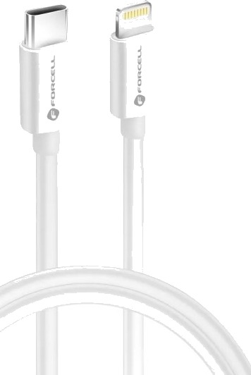 Usb-Kabel Forcell Usb-C Til Lightning 1 M Hvit Usb-Kabel Forcell Usb-C Til Lightning 1 M Hvit