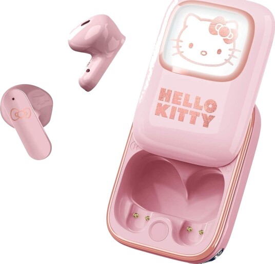 Hello Kitty Hodetelefon Rosa In Ear TWS Slide Med LED